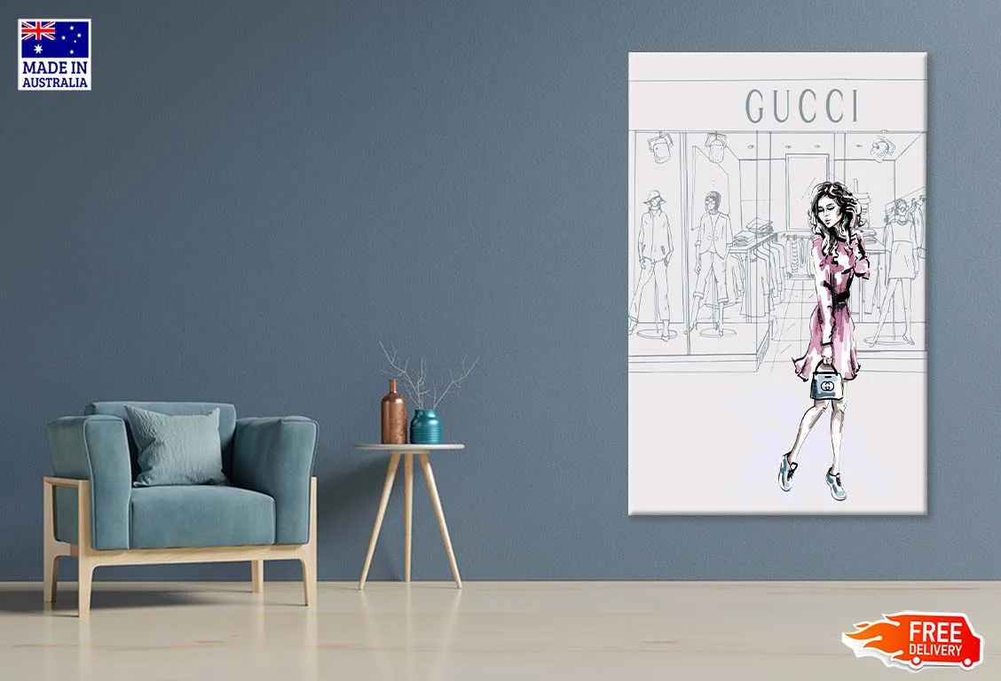 Modern Pink Lady with Fashion Store Print 100% Australian Made - Image 2