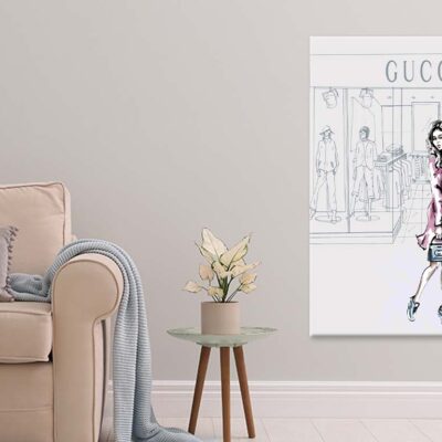 Modern Pink Lady with Fashion Store Print 100% Australian Made