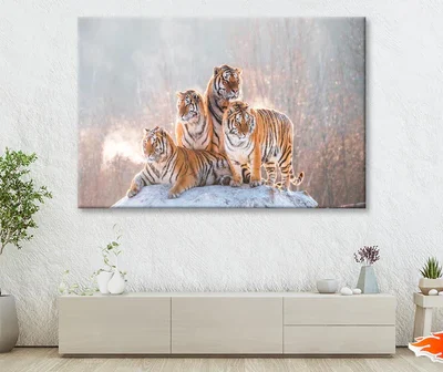 Siberian Tiger & Winter Wall Art Decor 100% Australian Made