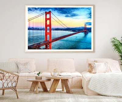 Golden Gate Bridge, San Francisco At Night, USA Home Decor Premium Quality Poster Print Choose Your Sizes