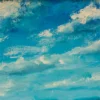 Abstract Clouds Blue Sky Paint Glass Framed Wall Art, Ready to Hang Quality Print - Image 2
