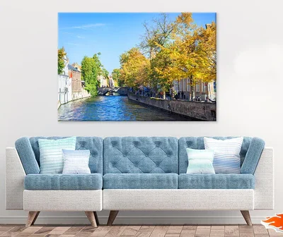 Water Of Canal In Town Of Bruges Print 100% Australian Made