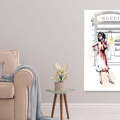 Red Lady with Fashion Store Print 100% Australian Made