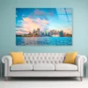 Boat in The Water Near a City Acrylic Glass Print Tempered Glass Wall Art 100% Made in Australia Ready to Hang - Image 3