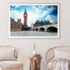 Big Ben, The Houses of Parliament and Westminster Bridge in London Home Decor Premium Quality Poster Print Choose Your Sizes