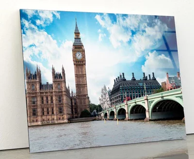 Big Ben, The Houses of Parliament and Westminster Bridge in London Acrylic Glass Print Tempered Glass Wall Art 100% Made in Australia Ready to Hang