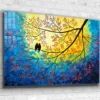 Birds on Tree Painting Print Tempered Glass Wall Art 100% Made in Australia Ready to Hang