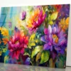 Oil Painting of Beautiful Flowers and Leaves Acrylic Glass Print Tempered Glass Wall Art 100% Made in Australia Ready to Hang - Image 2
