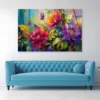 Oil Painting of Beautiful Flowers and Leaves Acrylic Glass Print Tempered Glass Wall Art 100% Made in Australia Ready to Hang - Image 3