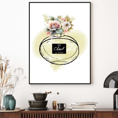 Green Colored Elegant Fashion Perfume Design Home Decor Premium Quality Poster Print Choose Your Sizes