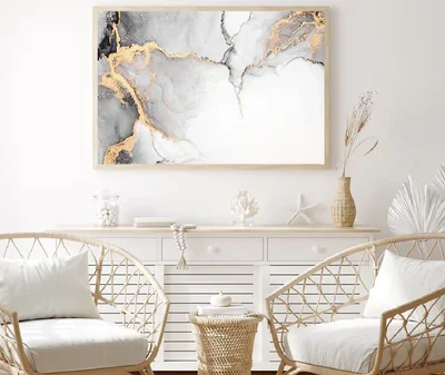 Black Gold Splash Marble Abstract Design Home Decor Premium Quality Poster Print Choose Your Sizes