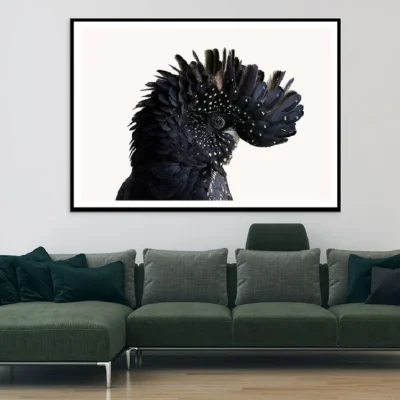 Black Cockatoo Bird Closeup View Photograph Home Decor Premium Quality Poster Print Choose Your Sizes