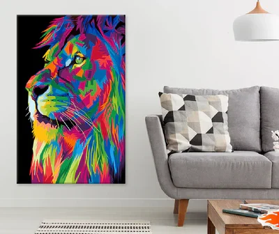 Colorful Lion Face Abstract Design Print 100% Australian Made