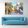 Romantic Lisbon Street with The Typical Yellow Tram and Lisbon Cathedral Acrylic Glass Print Tempered Glass Wall Art 100% Made in Australia Ready to Hang - Image 3