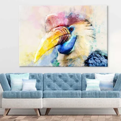 Hornbill Bird Watercolor Painting Print 100% Australian Made