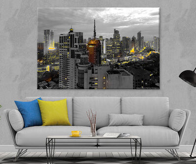 Makati Skyline, Manila Philippines Abstract Stunning Design Print 100% Australian Made