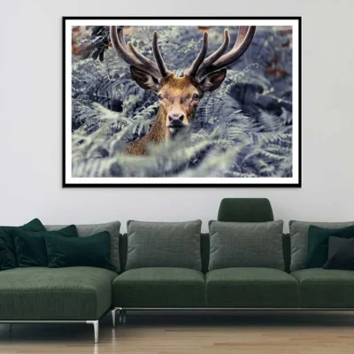 Trees Covered Deer Closeup View Photograph Home Decor Premium Quality Poster Print Choose Your Sizes