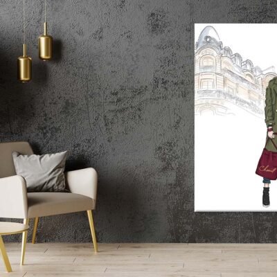 Green Girl with Red Bag Fashion Store Art Print 100% Australian Made