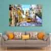 Romantic Lisbon Street with The Typical Yellow Tram and Lisbon Cathedral Acrylic Glass Print Tempered Glass Wall Art 100% Made in Australia Ready to Hang - Image 2