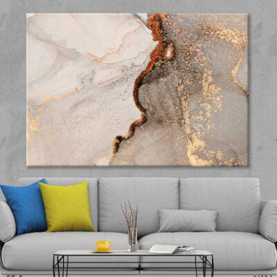 White Gray And Gold Abstract Print 100% Australian Made