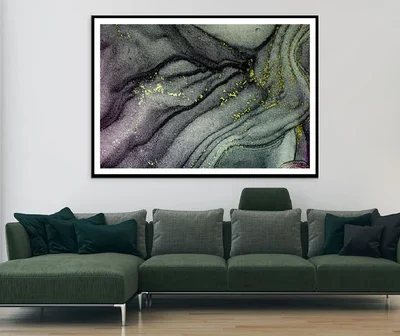 =Grey & Black Gold Splash Abstract Design Home Decor Premium Quality Poster Print Choose Your Sizes
