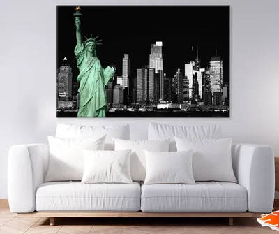 Liberty Island In New York City B&W Photograph Print 100% Australian Made