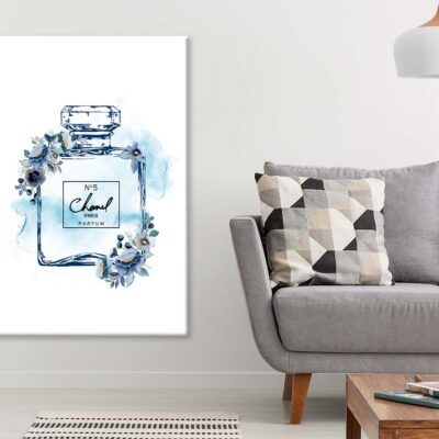 Fashion Perfume with Blue Shaded Flowers Print 100% Australian Made