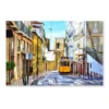 Romantic Lisbon Street with The Typical Yellow Tram and Lisbon Cathedral Acrylic Glass Print Tempered Glass Wall Art 100% Made in Australia Ready to Hang - Image 4