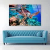 Turtle Swimming in The Ocean with Fish Acrylic Glass Print Tempered Glass Wall Art 100% Made in Australia Ready to Hang - Image 3