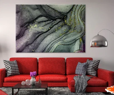 Grey & Black Gold Splash Abstract Design Print 100% Australian Made