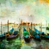 Gondolas - Beautiful Venetian Pictures - Oil Painting Style Acrylic Glass Print Tempered Glass Wall Art 100% Made in Australia Ready to Hang - Image 5