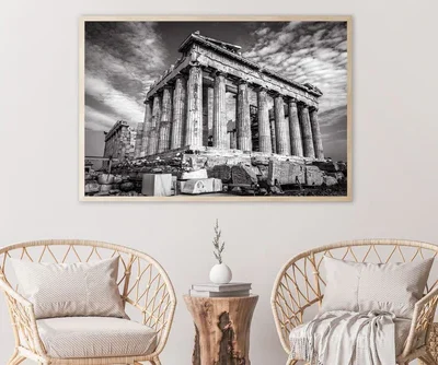 Ancient Greek Parthenon B&W View Home Decor Premium Quality Poster Print Choose Your Sizes
