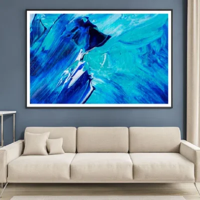 Blue & Dark Blue Abstract Paint Design Home Decor Premium Quality Poster Print Choose Your Sizes