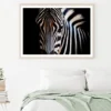 Wild Zebra in Black Background Home Decor Premium Quality Poster Print Choose Your Sizes - Image 2