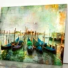 Gondolas - Beautiful Venetian Pictures - Oil Painting Style Acrylic Glass Print Tempered Glass Wall Art 100% Made in Australia Ready to Hang