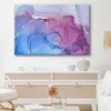 Bella Home Blue Purple & Gold Lines Abstract Print Canvas Ready to hang