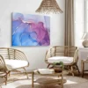 Bella Home Blue Purple & Gold Lines Abstract Print Canvas Ready to hang - Image 2