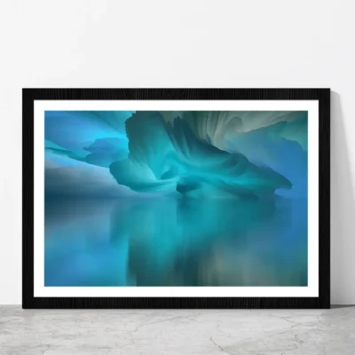 Surreal Lake & Reflections Abstract Glass Framed Wall Art, Ready to Hang Quality Print