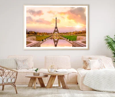 View Of the Eiffel Tower from The Reflecting Pool Home Decor Premium Quality Poster Print Choose Your Sizes