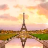 View Of the Eiffel Tower from The Reflecting Pool Home Decor Premium Quality Poster Print Choose Your Sizes - Image 4