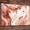 Pink Beige Abstract Print Tempered Glass Wall Art 100% Made in Australia Ready to Hang