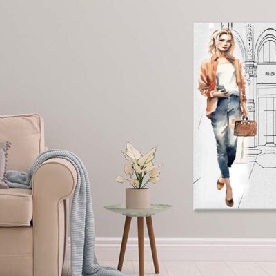 Stylish Brown Girl with Fashion Store Print 100% Australian Made