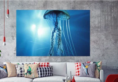 Deep blue sea jellyfish Print 100% Australian Made