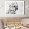 Sketch Of Cockatoo Bird in White Home Decor Premium Quality Poster Print Choose Your Sizes