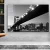 Bridge Night Lights B&W Print Tempered Glass Wall Art 100% Made in Australia Ready to Hang - Image 2