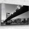 Bridge Night Lights B&W Print Tempered Glass Wall Art 100% Made in Australia Ready to Hang