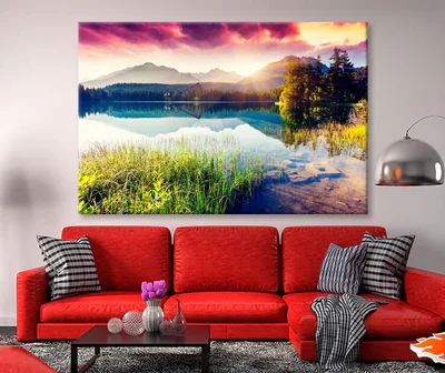 Mountain Lake In National Park High Tatra Wall Art Decor 100% Australian Made