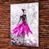 Pink Abstract Woman Print Tempered Glass Wall Art 100% Made in Australia Ready to Hang