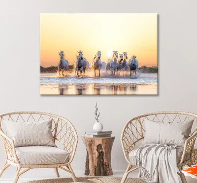 Herd Of Horses Running on Water Print 100% Australian Made