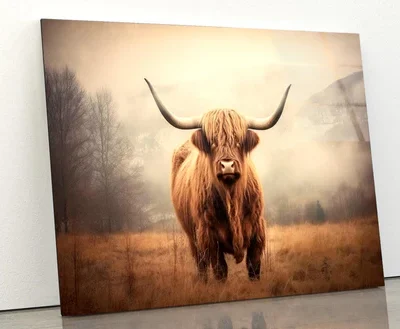 Close Up of Highland Cattle Acrylic Glass Print Tempered Glass Wall Art 100% Made in Australia Ready to Hang